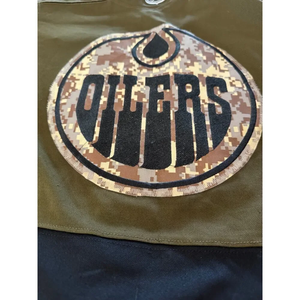 Edmonton Oilers Adidas Military Appreciation Custom Jersey L XL #97 Mcdavid